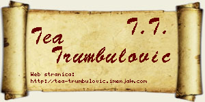 Tea Trumbulović vizit kartica